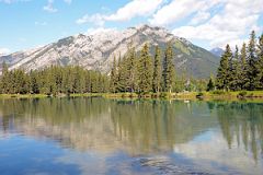18 Bow River In The Morning With Mount Norquay From Bow River Bridge In Banff In Summer
